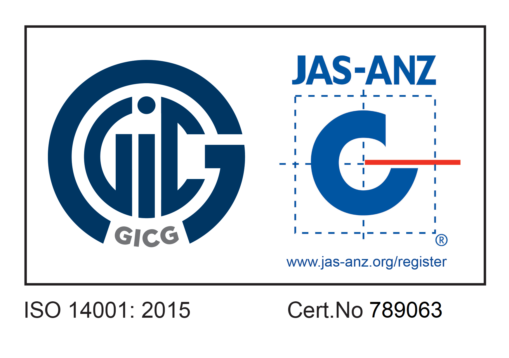 JAZ-ANZ-ISO-14001: 2015 Cert.No 789063